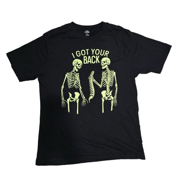 I Got Your Back Skeleton Halloween T-Shirt Medium Celebrate 100% Cotton Unisex - Picture 1 of 4